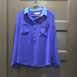 Loft blue long sleeve top
